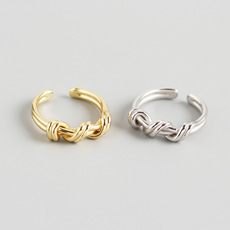 Fashion Geometric Silver Rings Inlay Gem 925 Silver Rings