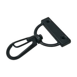 厂家直供箱包五金尾夹钩扣金属 织带旋转吊扣 电泳黑挂绳扣