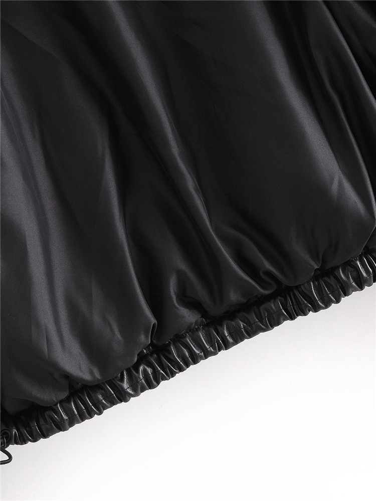 Damenbekleidung lässig einfarbig einfache Leder Baumwollkleidung für Damen Winter neue kleine Stehkragen Pu-Jacke_voghion.com