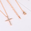 Haoyue Fashion, Simple Cross -Franging Necklace inlaid Glosure Cross -border Cross -border Explosion accessories