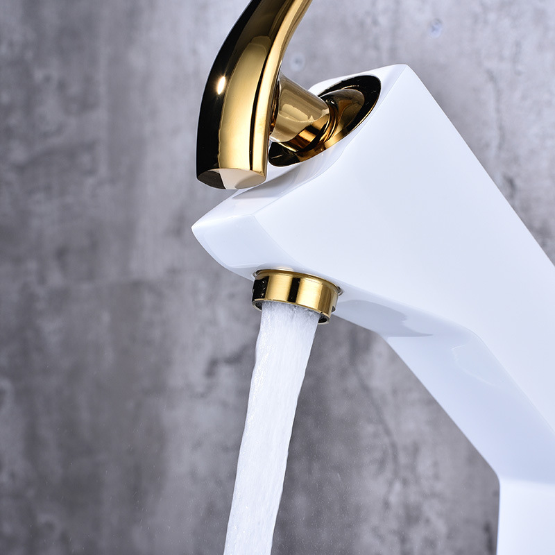 Factory direct sales of European-style matte colored washbasins, hot and cold mixed faucets, thickened all-copper main body bathroom cabinet faucets undefined