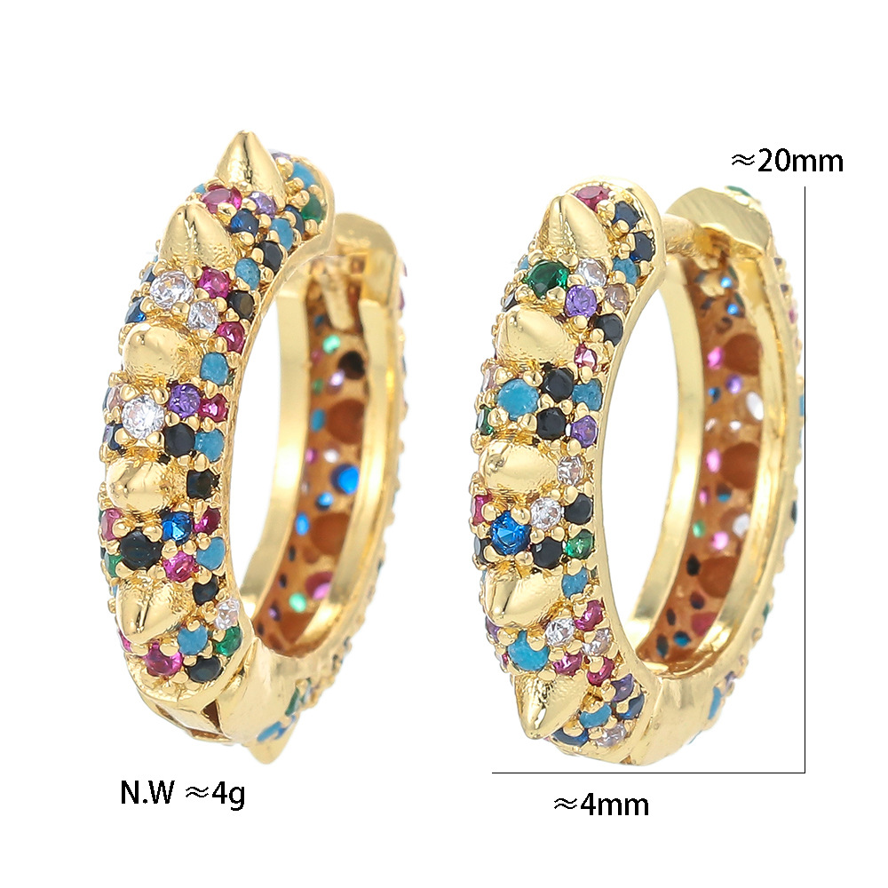 Unisex Gender Inlay Design Fashion Geometric Inlaid Zircon Copper Copper Earrings
