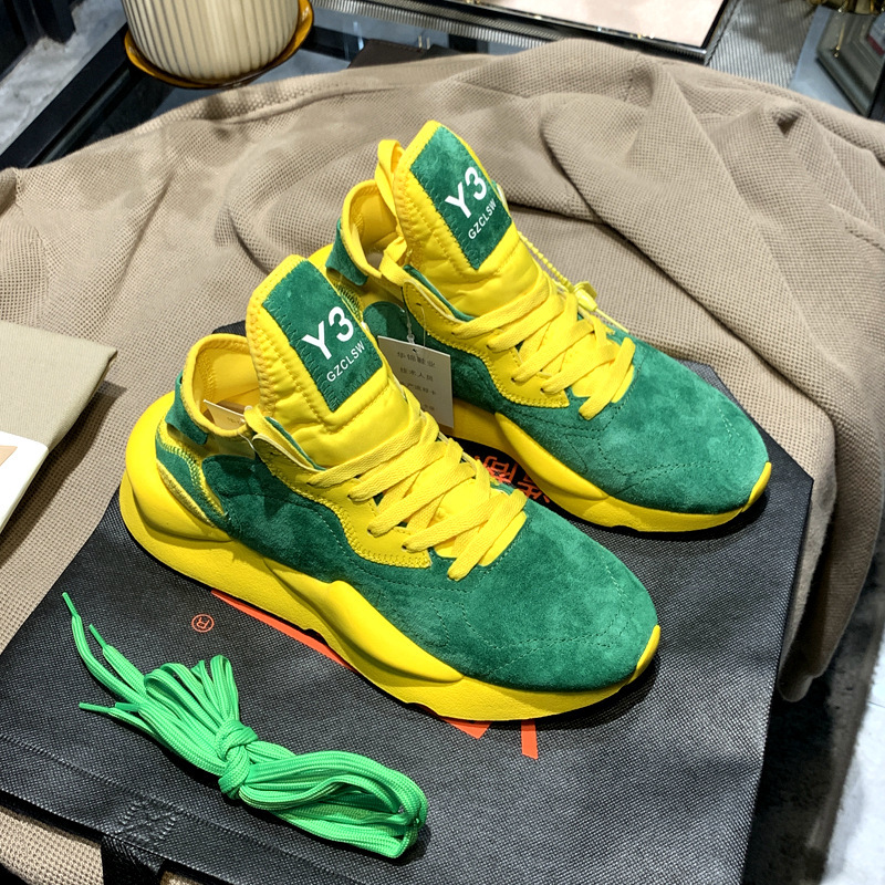 Y3Gzclsw Men's Shoes Summer Mint Green Breathable Dad Shoes Gemstone Green Black Warrior Couple Sneakers Couple Style