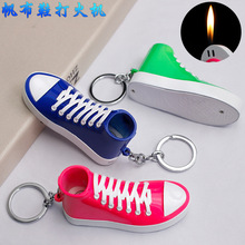 ZL43个性奇特平板帆布鞋打火机 创意明火挂件充气打火机 批发