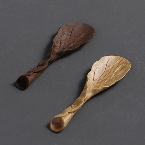 Handmade bamboo carving tea spoons, Six Gentlemen of Tea Ceremony, admiring tea lotus with tea shovel, Kung Fu tea set accessories, drop shipping