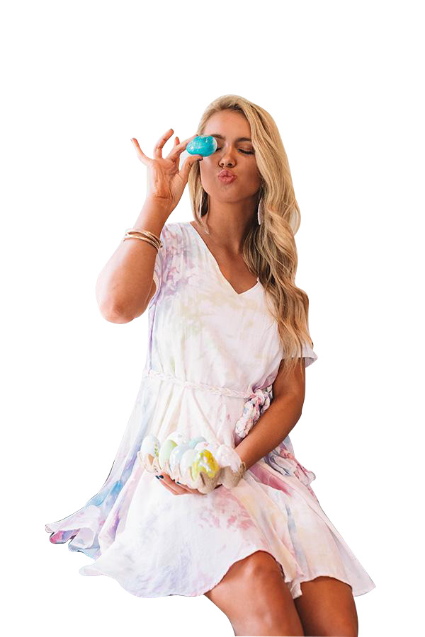 tie-dye short-sleeved loose dress nihaostyles clothing wholesale NSYDY86945