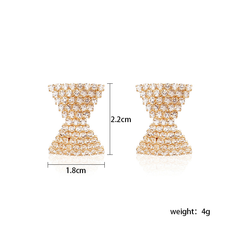 7g Weight Earrings Classification Housewarming, Anniversary, Business, Wedding, Travel, Birthday, Festival Occasion Geometric Pattern Women'S Gender Fashion Style Hot-selling Love-shaped Rhinestone Fashion Simple Geometric Earrings For Women Wholesale Nihaojewelry 2