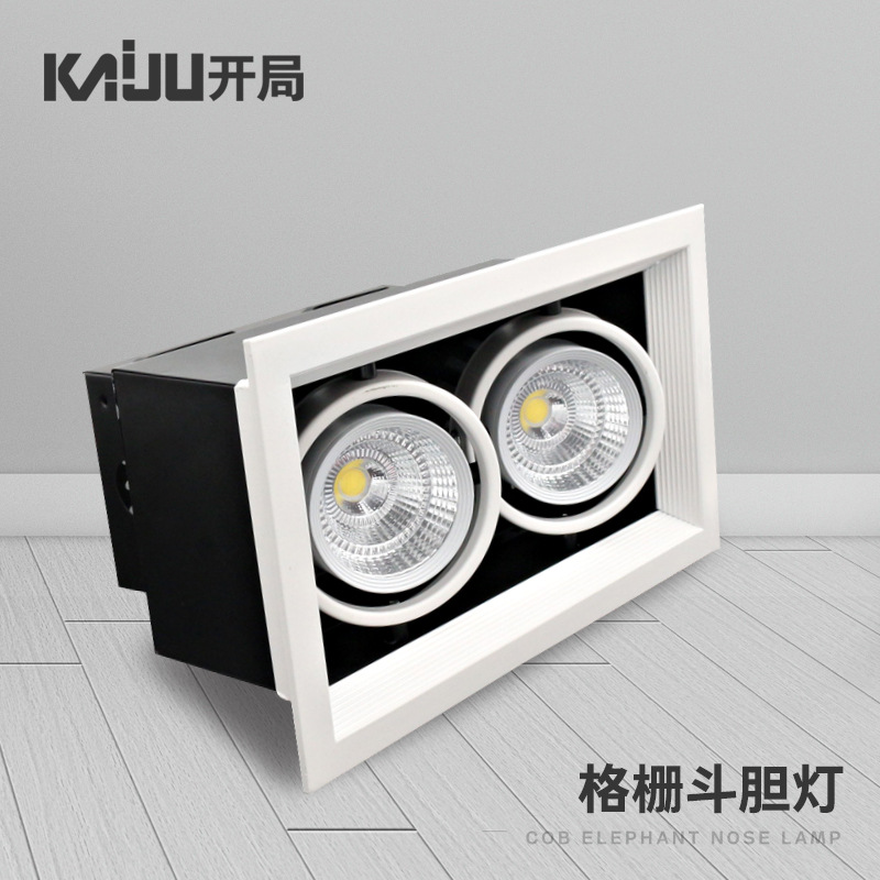 led Recessed lights Double bean pot lamp COB Spotlight Embedded system 4S Tile shop Curtain shop The exhibition hall commercial