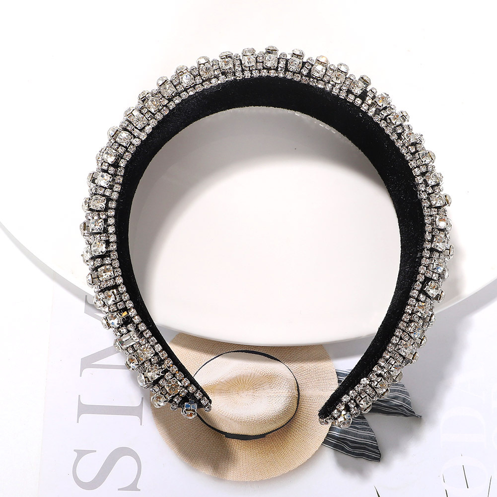 Silver Transparent Rhinestones Inlaid Stripes Ethnic Style Creative Fashion Headband Wholesale Nihaojewelry display picture 3