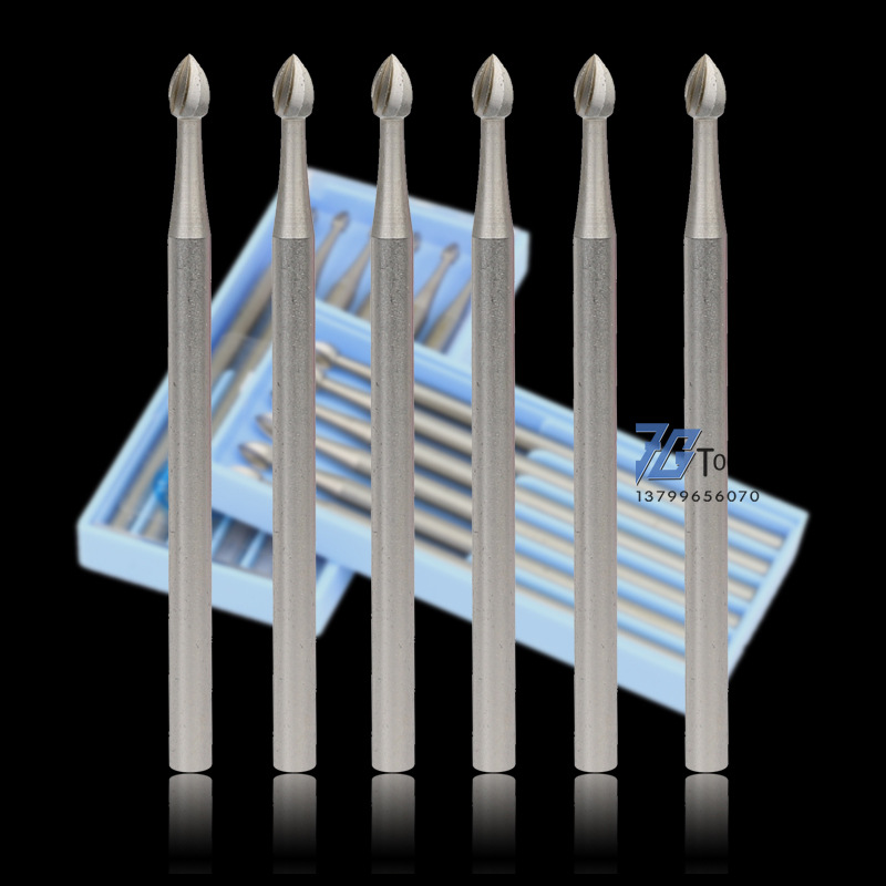 桃针优质电动钨钢雕刻刀头核雕橄榄雕刻钻头微雕精雕圆刀牙针工具