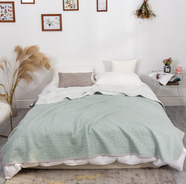 純棉針織提花夏被毯