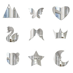 北歐壁掛牆貼兒童房客廳動漫卡通牆面裝飾亞克力鏡卡通鏡面貼紙