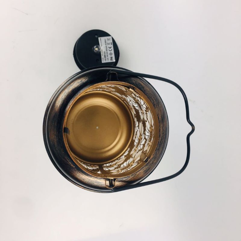跨境专供铁艺投影灯笼腐刻板太阳能花朵户外防水桌灯提手花园装饰