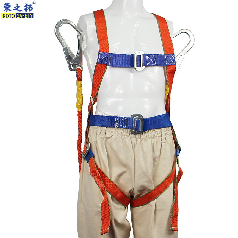 高空作业全身安全带户外施工保险带五点式欧标套装双大钩空调安装