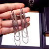 Fashionable silver needle, long earrings with tassels, silver 925 sample, European style, internet celebrity