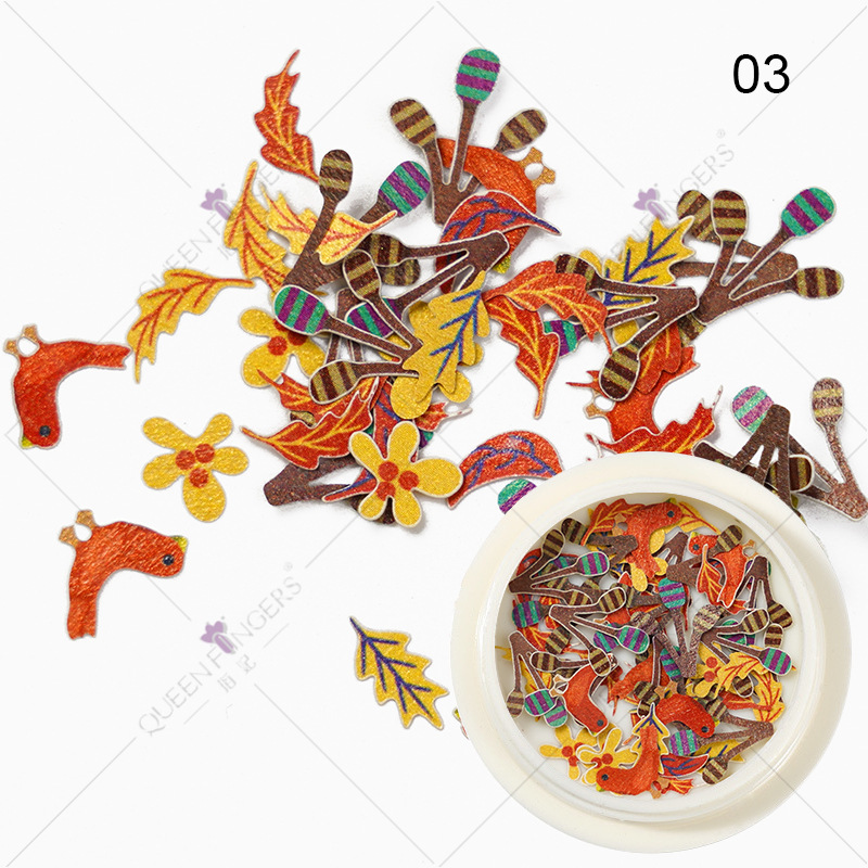 Joyas de manicura de la princesa inswind coloridas flores y hojas pájaros mariposas primavera serie de pulpa de madera parche de manicura