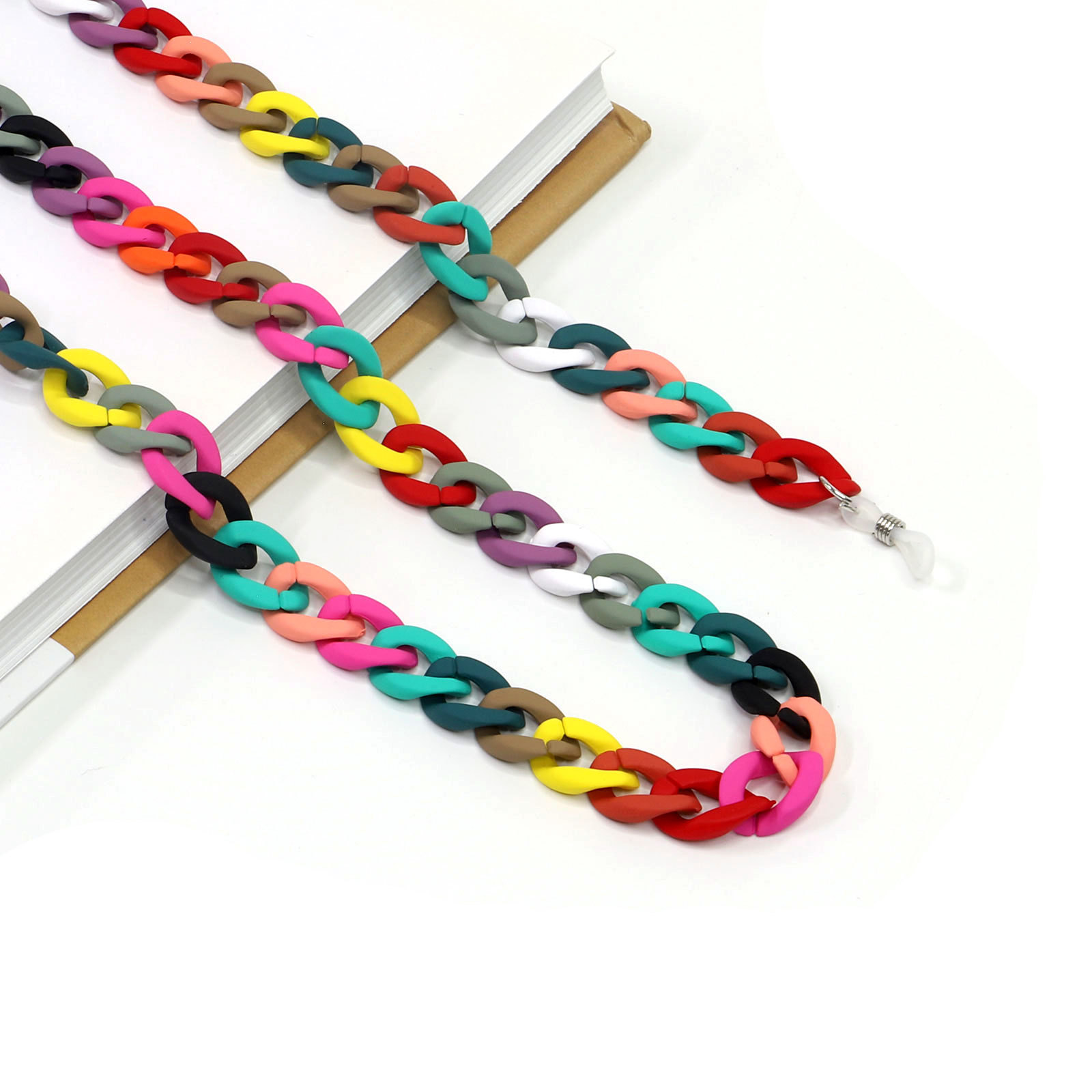 Fashion Colored Acrylic Rubber Paint Mixed Color Concave Shape Glasses Chain Glasses Rope Wholesale Nihaojewelry display picture 2