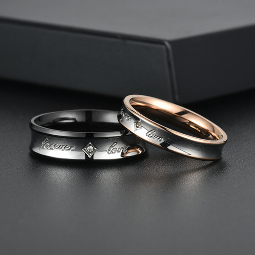 2020 European and American fashionable new rings Forever Love diamond-encrusted zircon couple rings factory direct sales