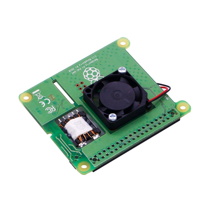 Модуль питания PoE HAT для Raspberry Pi 4B/3B с Ethernet, расширительная плата с охлаждающим вентилятором и прямым питанием