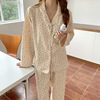 Demi-season pijama, comfortable cardigan, set, increased thickness, long sleeve, Korean style