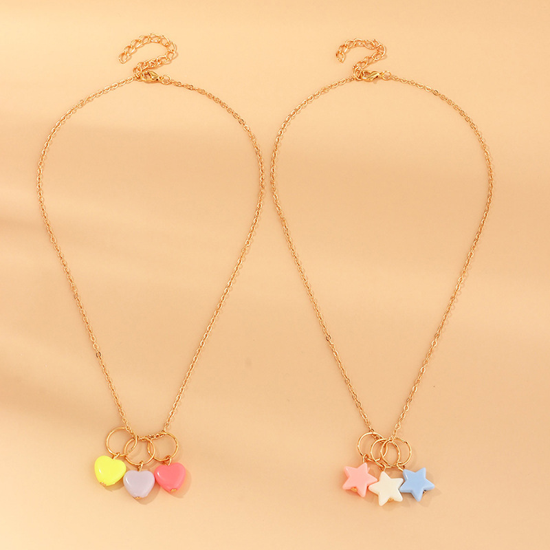 New Acrylic Girl Cute Star  Necklace  Set Wholesale display picture 3