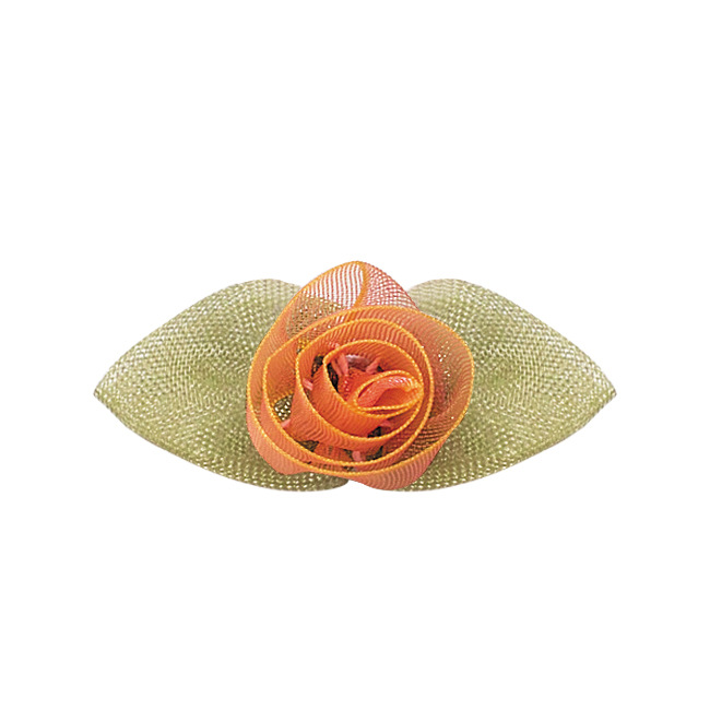 Yao Ming flor decoración cinta flor acabado melocotón corazón hoja de tres puntos rizado corazón flor ropa interior Decoración Accesorios cinta pequeña flor