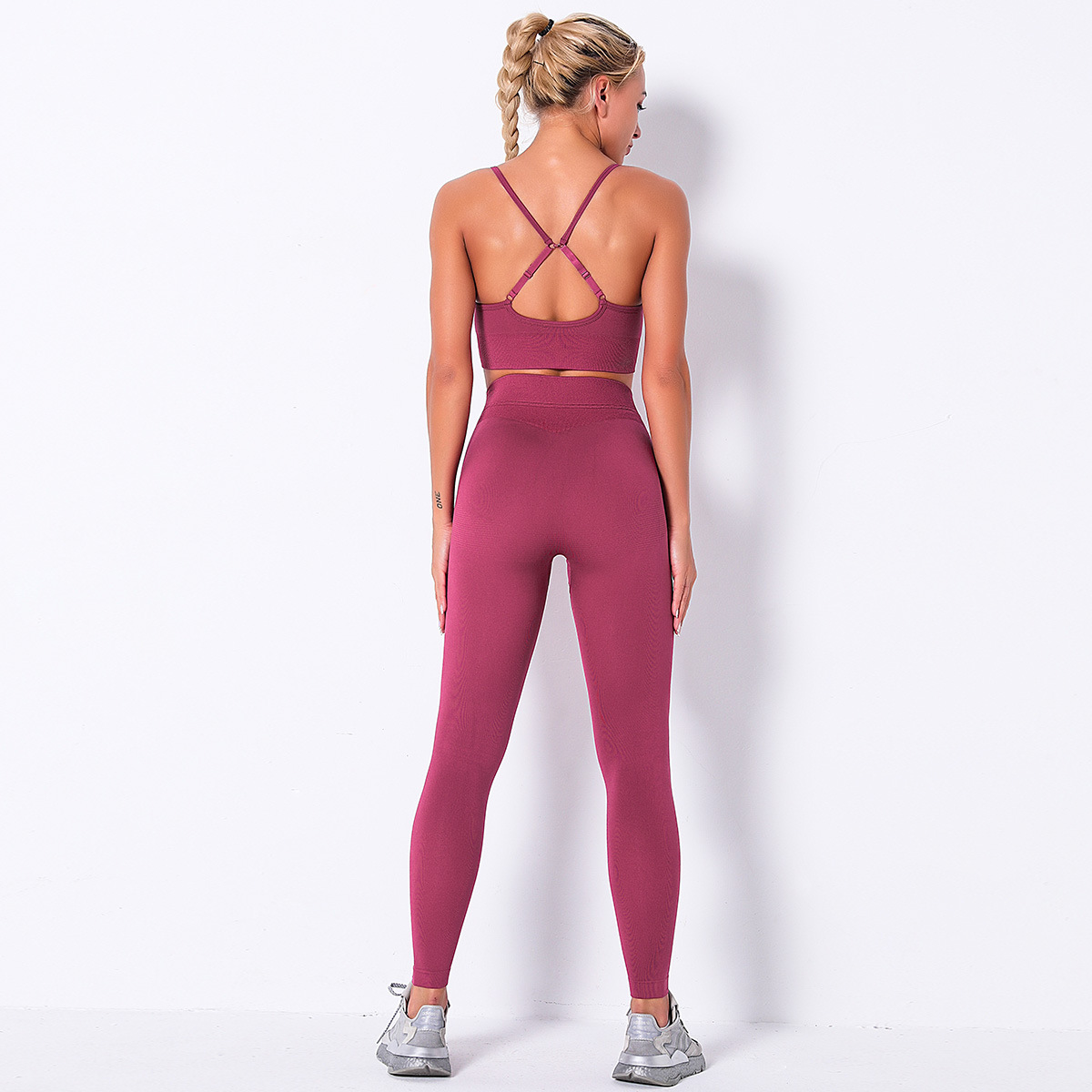 sexy sling bra hip-lifting yoga pants sports suit NSNS10694