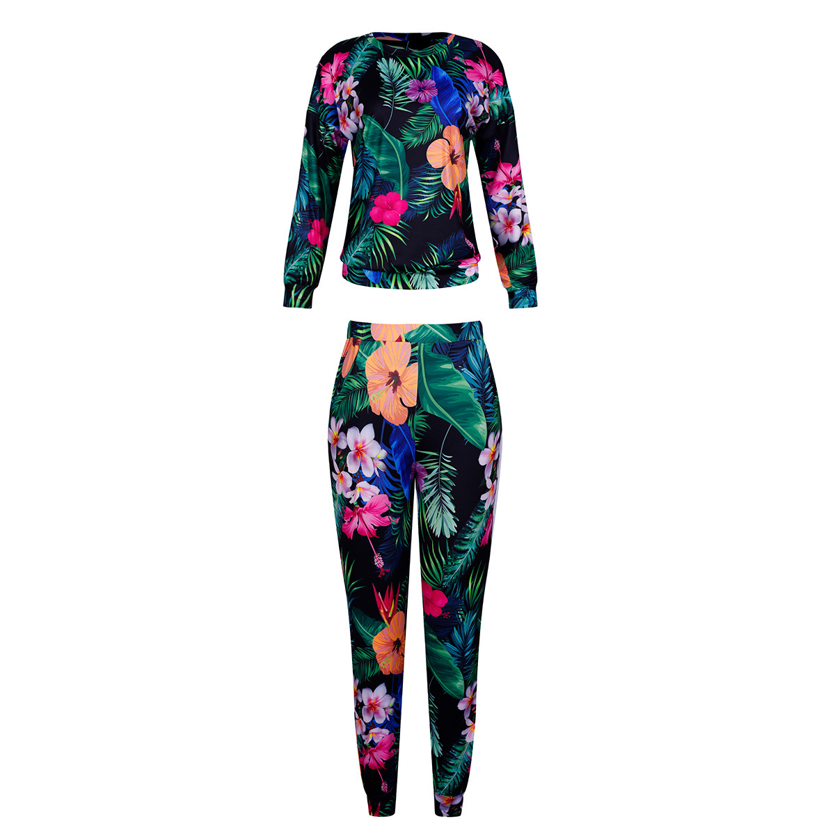 Pants Set Two Piece Sets Women Tracksuit Letter Print Vintage Boho
