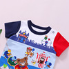 Japanese cartoon playground for boys, summer short sleeve T-shirt, children's clothing, with embroidery