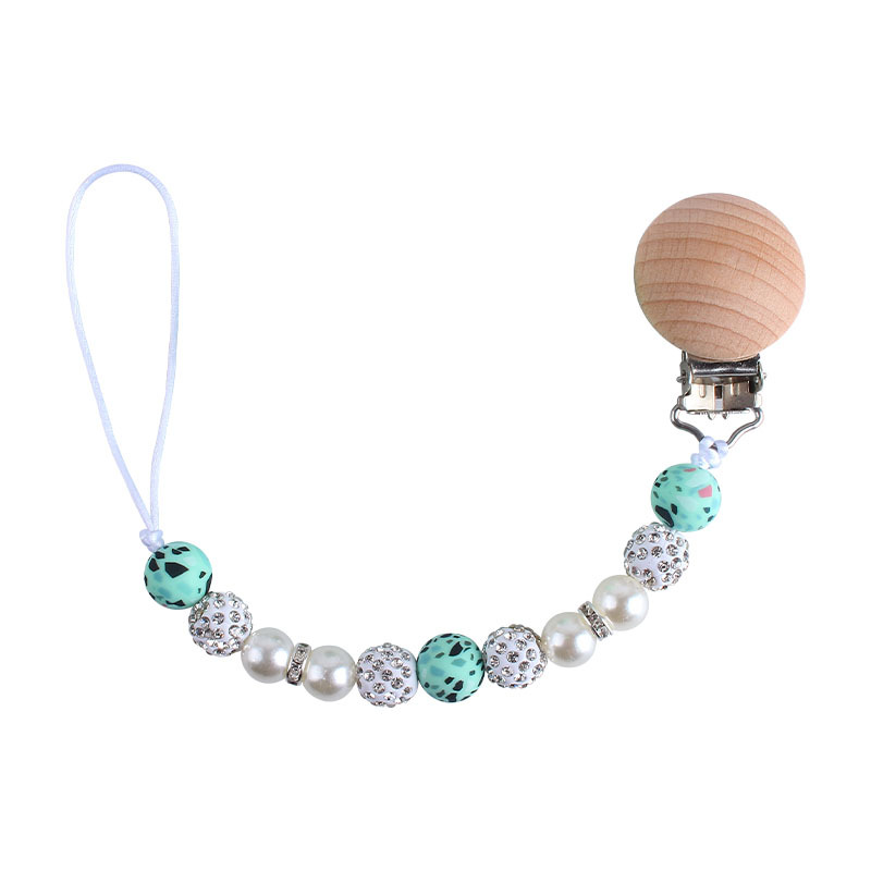 Nuevo bebé haya chupete clip bebé creativo leopardo perlas de gel mordedor gel pulsera chupete cadena anti-cadena