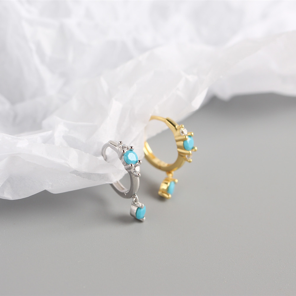 Geometric Fashion 925 Sterling Silver Gem Plating Earrings display picture 1