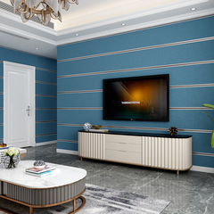 New Simple Deer Skin Velvet Horizontal Striped Wallpaper for Living Room, Bedroom, Striped Film and Television Wall, 5D Stereoscopic Relief Thickened Wallpaper