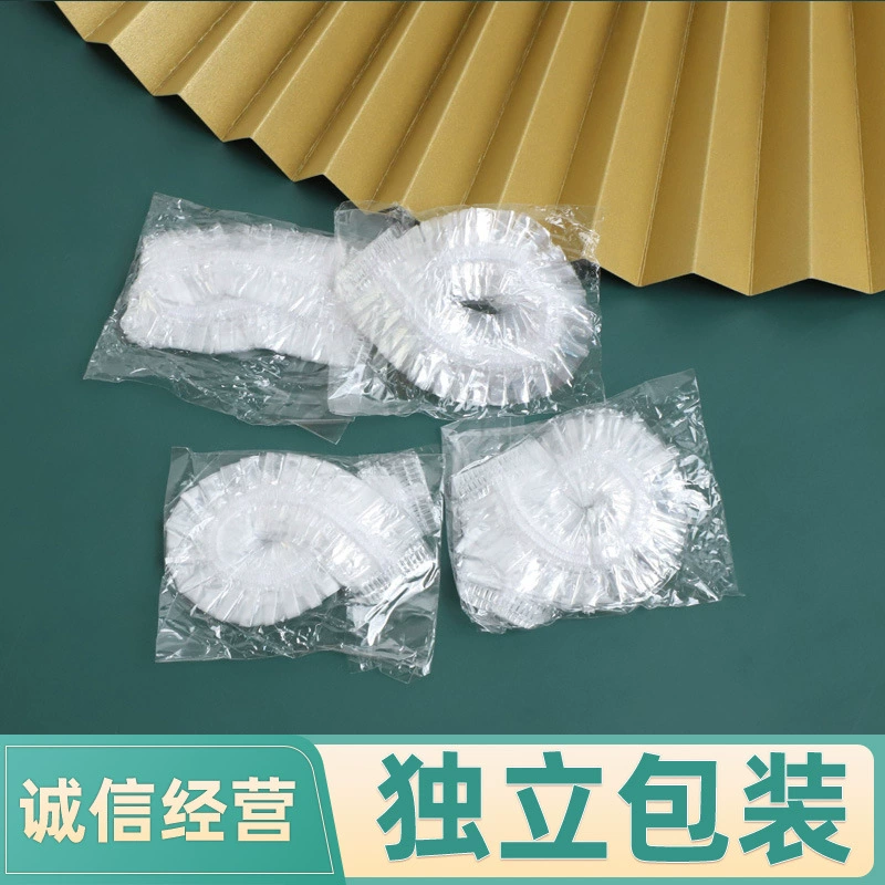 Одноразовая большая пластиковая шапочка для душа, шапочка для пищевой промышленности, женская шапочка для душа для повседневного использования, одноразовая в индивидуальной упаковке