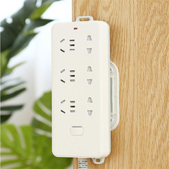 Wall-mounted plug organizer, adhesive stick-on power strip, hole-free plug bar, wall-mounted plug storage, no-drill electrical outlet holder