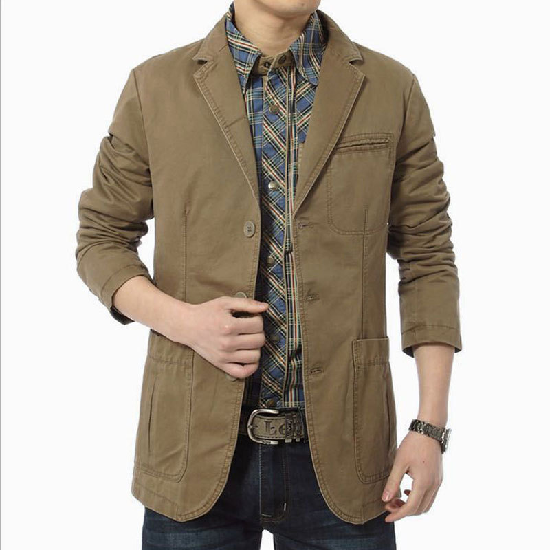 Nueva primavera y otoño transfronteriza al por mayor de algodón de los hombres chaqueta de traje casual de moda de los hombres traje de papá de moda traje pequeño