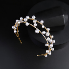 New Korean-style water diamond pearl handmade hair tie for brides, wedding head accessories, hair accessories, decoration and styling matching accessories