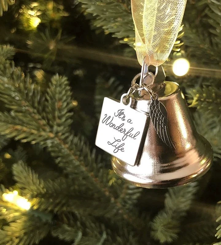 IT's a wonderful life, музыкальный колокольчик-ветрячок с лентой, подвеска для ёлки, подарок