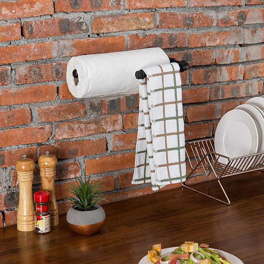 鐵藝水管架工業風紙巾架 置物架毛巾架廚房浴室用