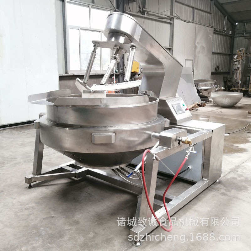 多头全自动行星搅拌炒锅 触摸屏面板控制牛肉酱行星搅拌炒锅