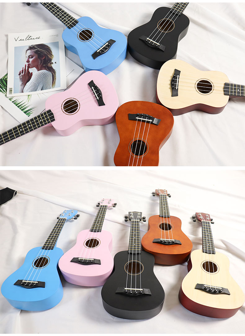 OEM Guitar工厂 21寸木质尤克里里 ukulele四弦小 彩色乌克丽丽详情24