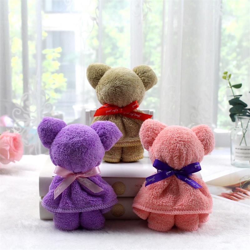 Coral Little Bear towel thickening Catcher 30*30CM festival gift originality gift Wedding celebration gift Souvenir