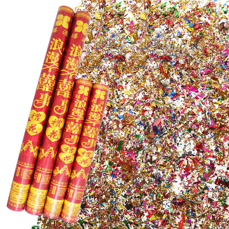 Fireworks Display Fireworks Wholesale Wedding Fireworks Wedding Spraying Decoration Canister Petal Rain Ribbon Hand-Held Start Fireworks Tube