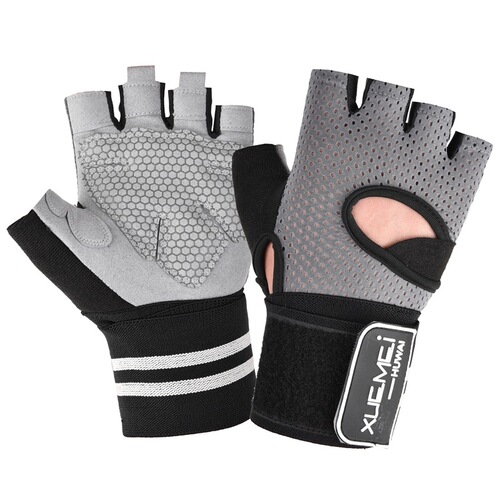Weightlifting fitness gloves women's breathable non-slip wrist sports dumbbell half-finger sports gloves power belt deadlift