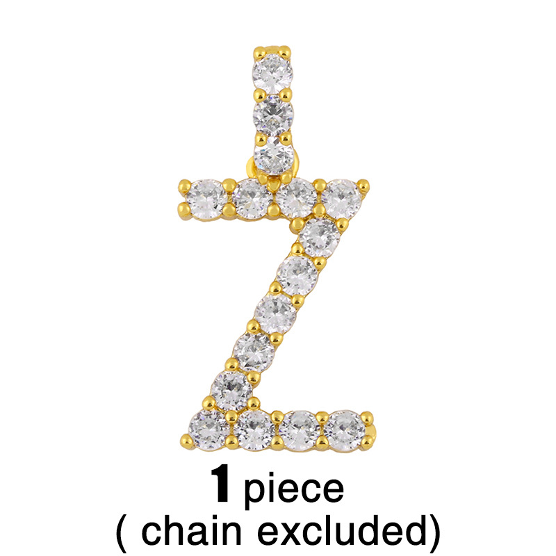New 26 English Alphabet Necklaces Creative Jewelry Diamond Alphabet Necklace Wholesale display picture 17