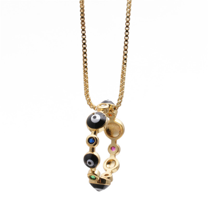 مجوهرات مايكرو-مجموعة الزركون حلقة قلادة السيدات قلادة النحاس قلادة الجملة Nihaojewelry display picture 1