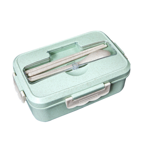 Food grade wheat straw insulated lunch box cutlery set portable lunch box sealed lunch box student lunch box