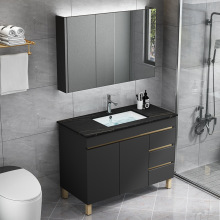 岩板浴室柜组合轻奢智能镜卫生间洗漱台北欧一体式洗手池洗脸盆柜