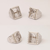 Ring, fashionable stone inlay wax agate, silver 925 sample