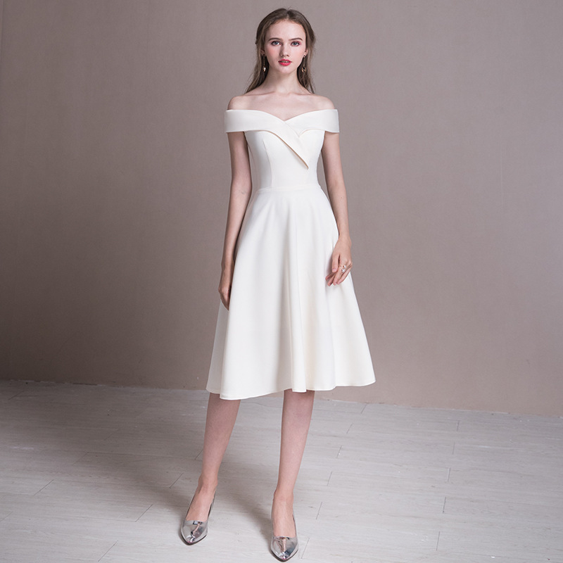 Annual mini dress 2020 new pattern Little daily Off Shoulder Evening dress Party party Dress