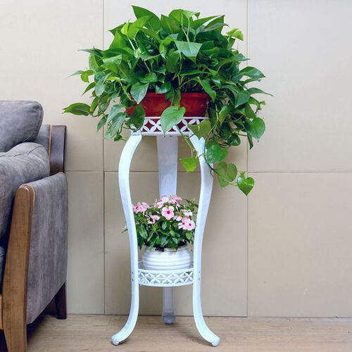 Green Ficus Ladder Multi-layer Iron Plant Stand Floor Space-saving European Double-layer Indoor Plant Stand